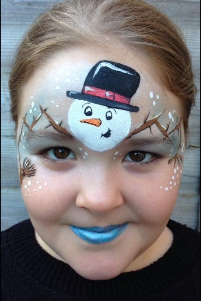 SNOW MAN FACE PAINTING
