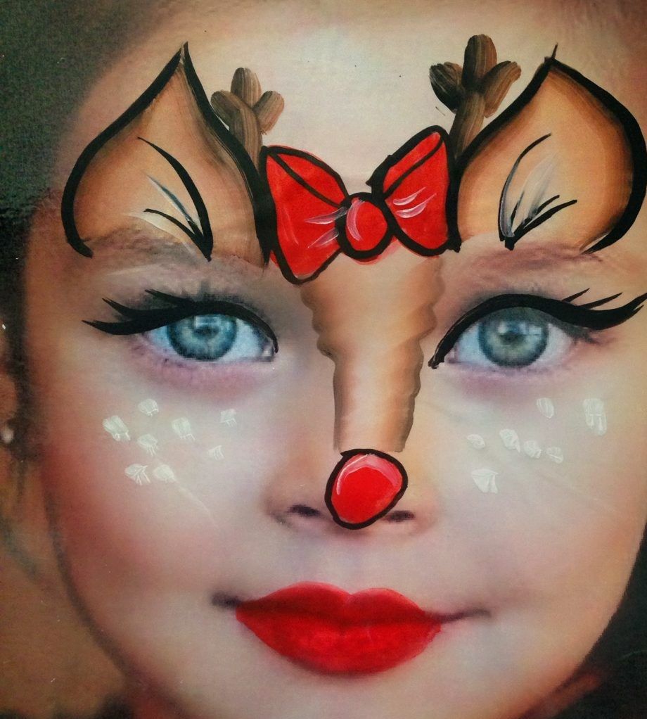 PRETTY RAIN DEER FACE PAINTING  